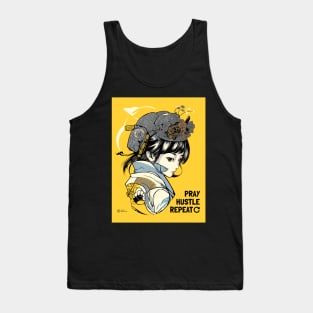 HUSTLE PRAY REPEAT JAPANESE WOMAN Tank Top